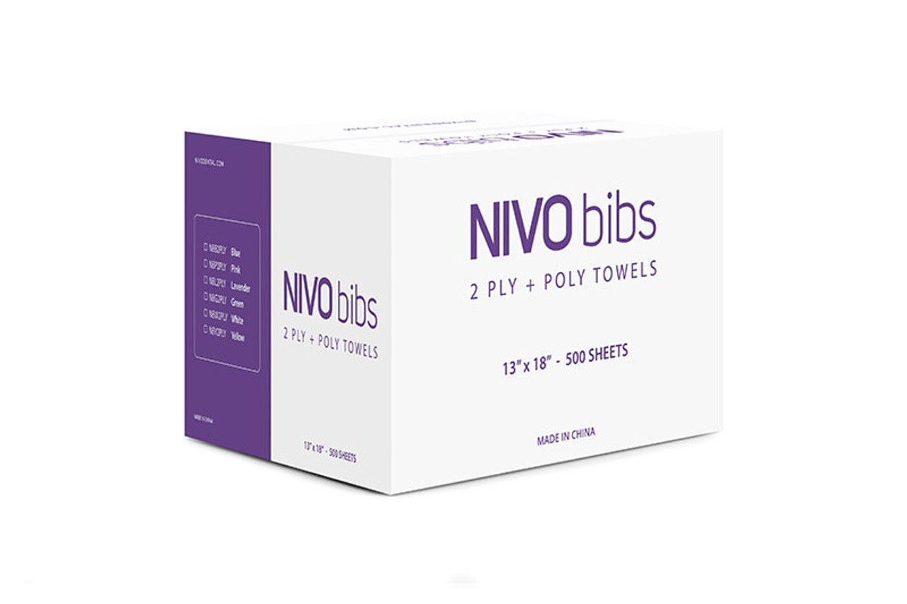 NIVO Bibs  Black,  3 Ply,  13"x18"   Case of 500