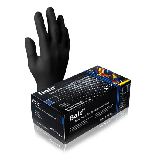 Bold Black Nitrile Gloves