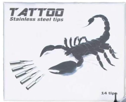 Tattoo Stainless Steel Tips 2" 1box 14/Pcs