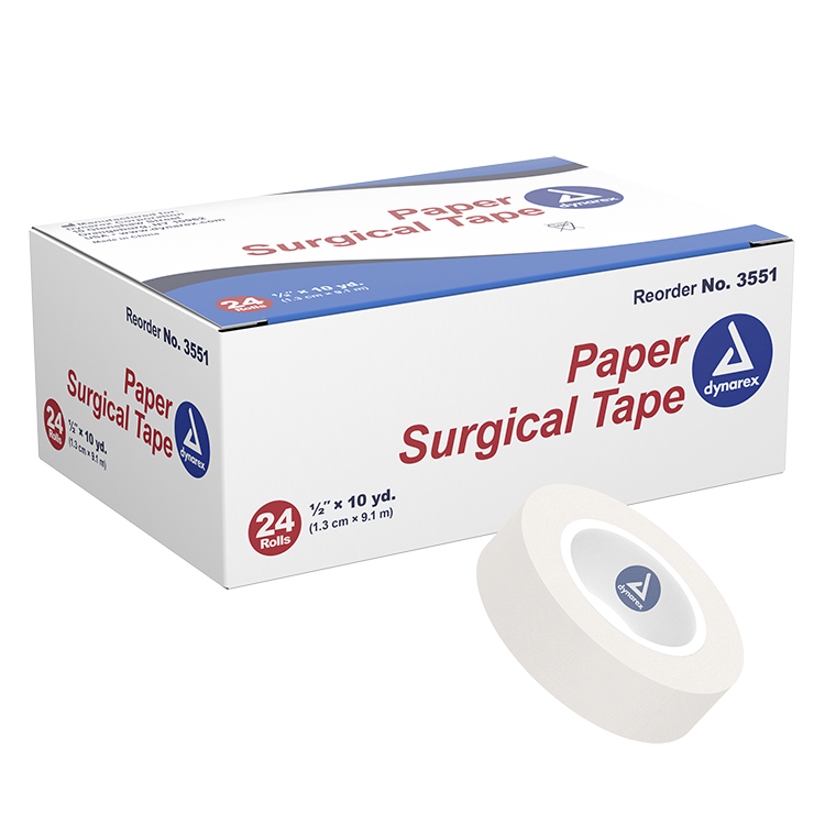 Dynarex Paper Surgical Tape 1/2" X 10 Yards  24Rolls/Box