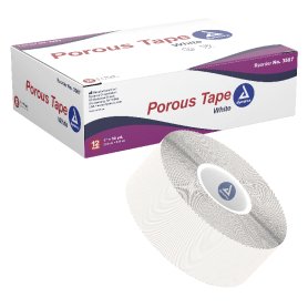 Dynarex Porous Tape White 1"X 10 Yards 12 Rolls/Box